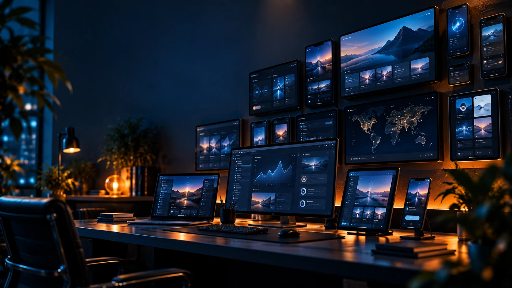 Showcase of Prixelo case-study projects displayed on screens