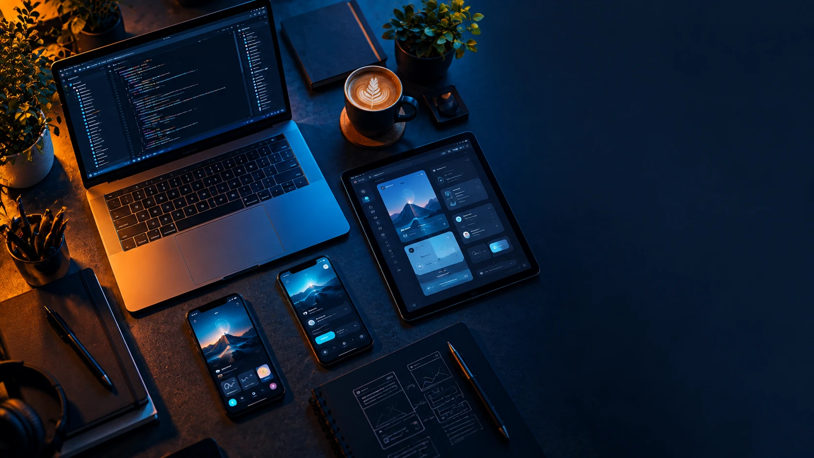 Engineers and designers working together at a shared workspace